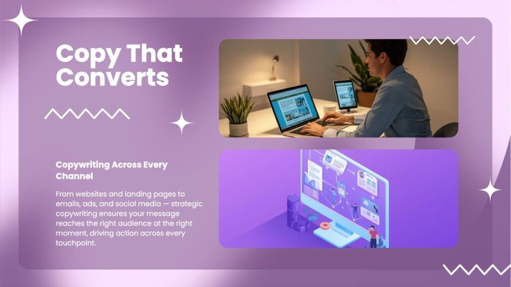 Copywriting services across multiple customer touchpoints