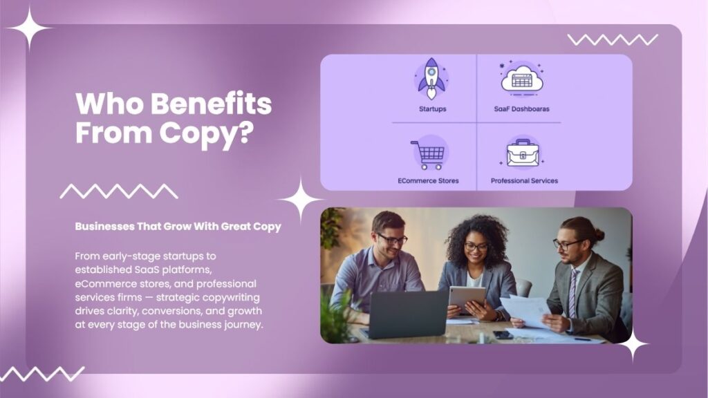 Who copywriting services are for