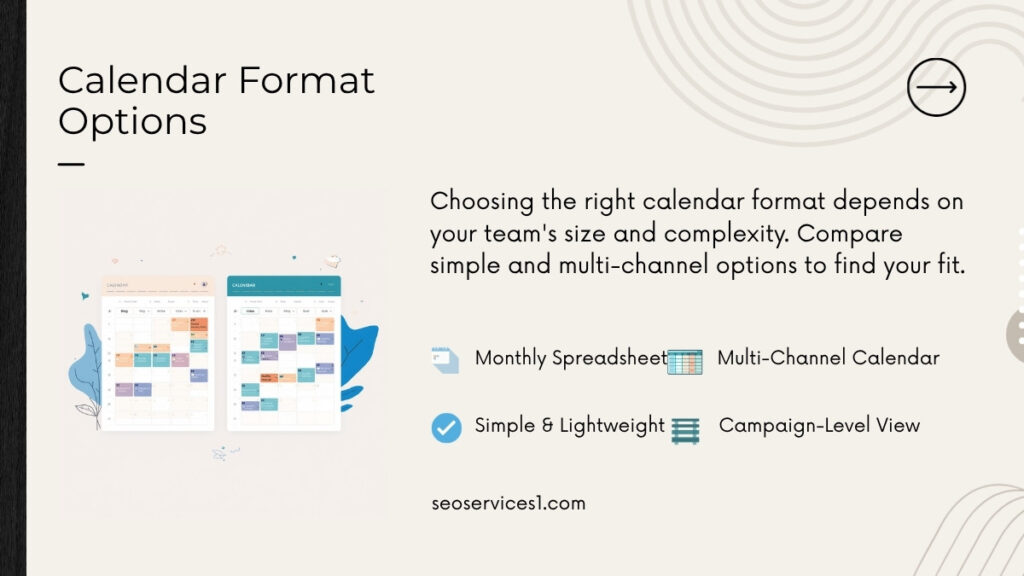 Content calendar creation process