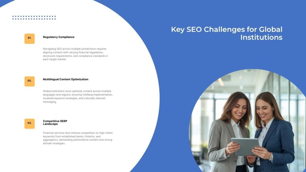 Financial services SEO for global institutions
