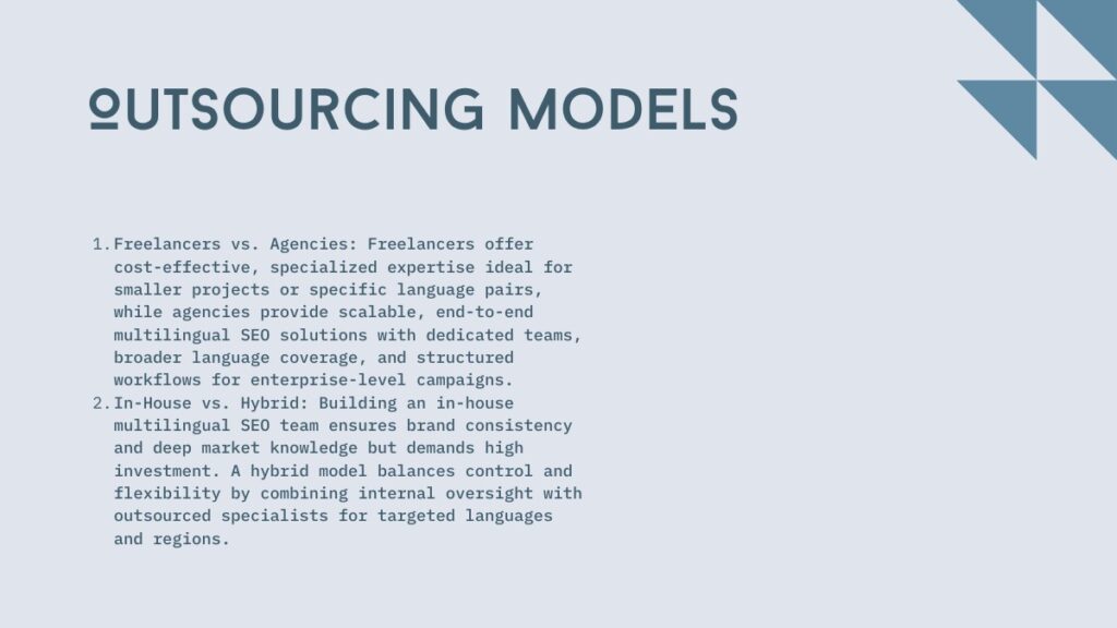 Outsourcing models comparison
